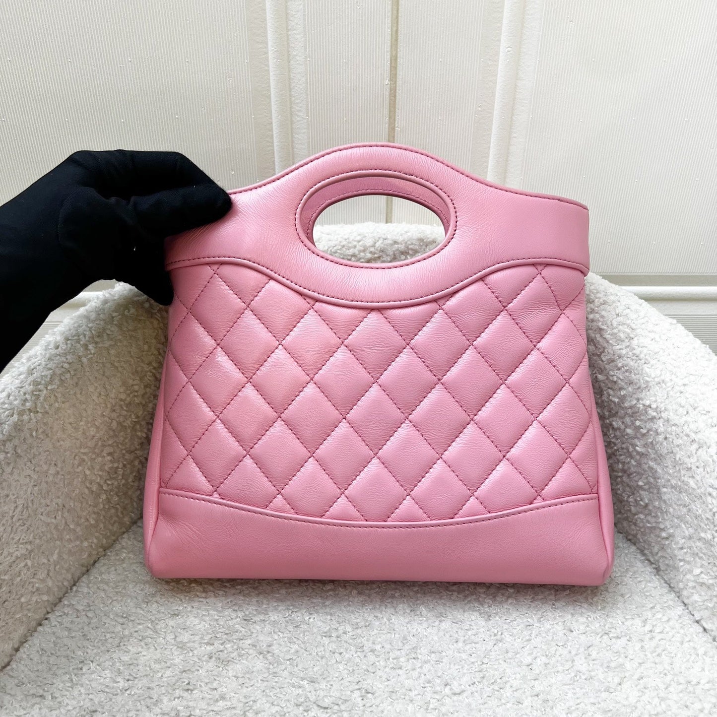 Chanel 31 Small / Mini Shopping in Cotton Candy Pink Shiny Calfskin and LGHW Accessory