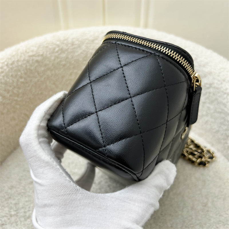 Chanel Small Vanity in Black Lambskin and LGHW (Model: )
