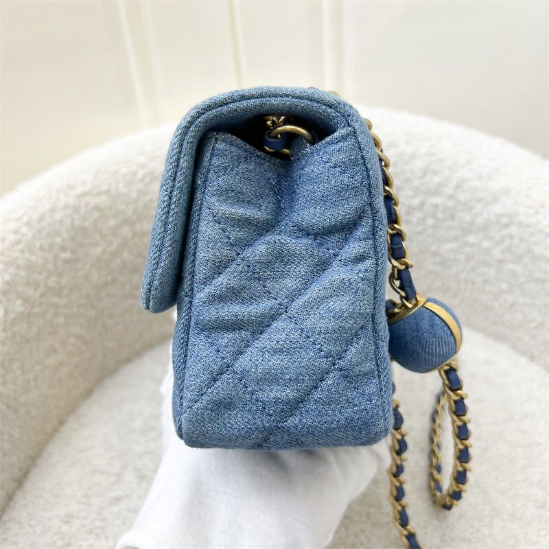 Chanel Pearl Crush Rectangle Mini Flap in Denim, Blue Leather and AGHW (Model: ) Accessory