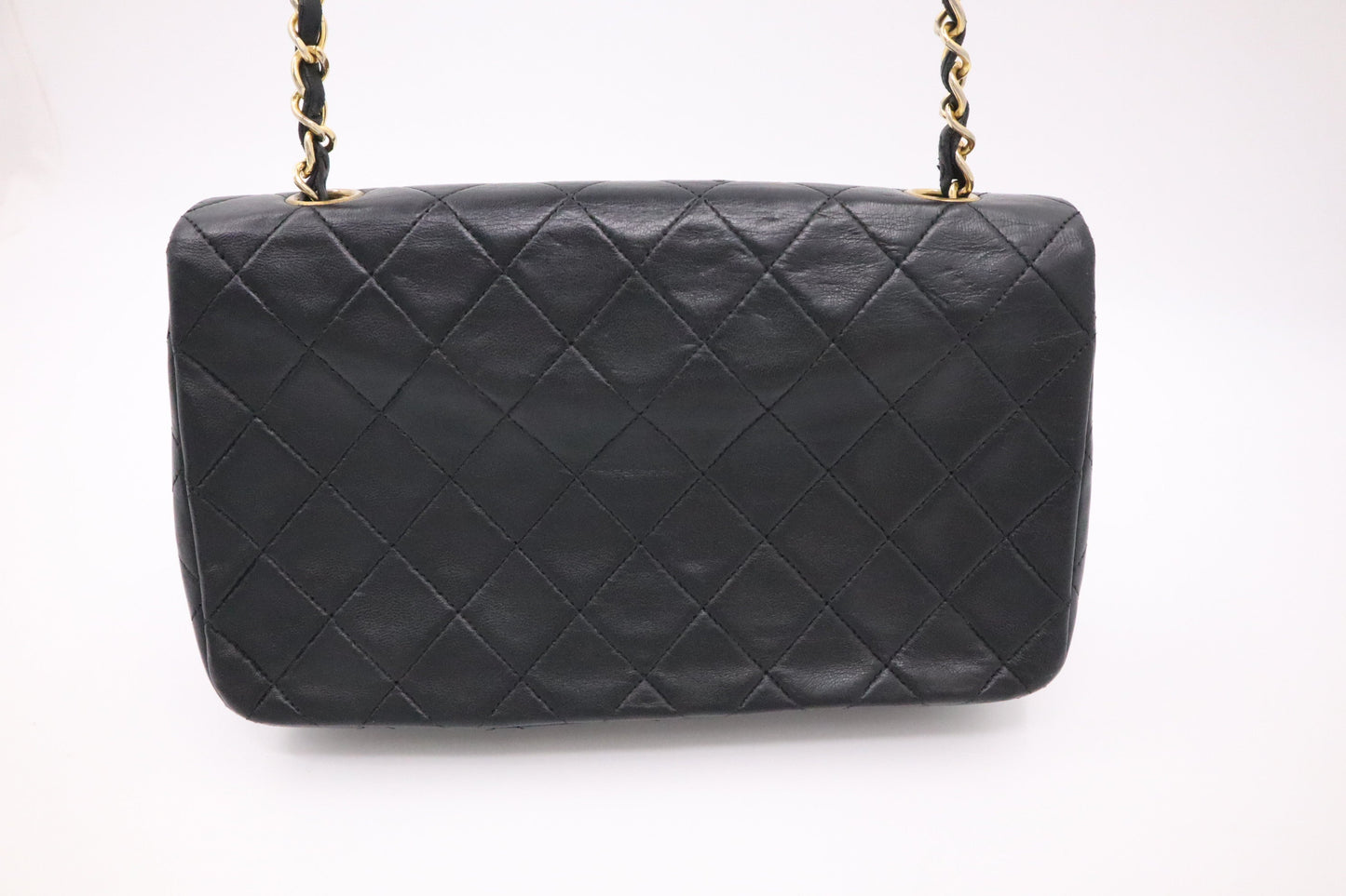 Chanel Full Flap Mattelassé Black Leather Handbag