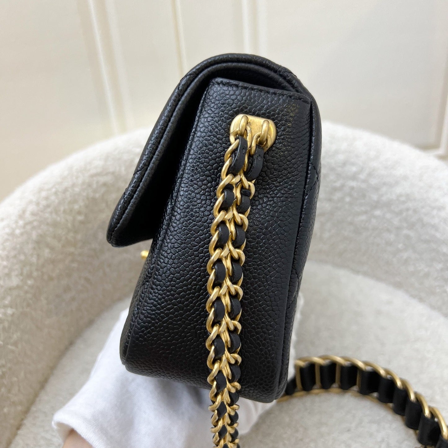 Chanel Medallion Small Flap in Black Caviar and AGHW (Model: ) Accessory