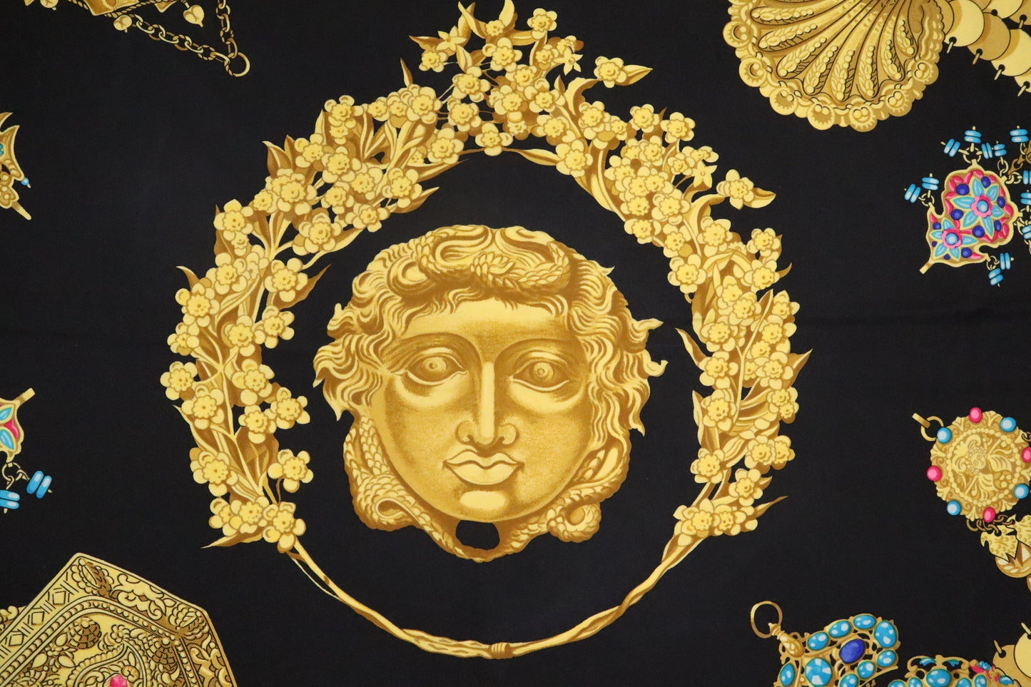 Hermes Kosmima Carre In Silk Handbag Black Travel Bag