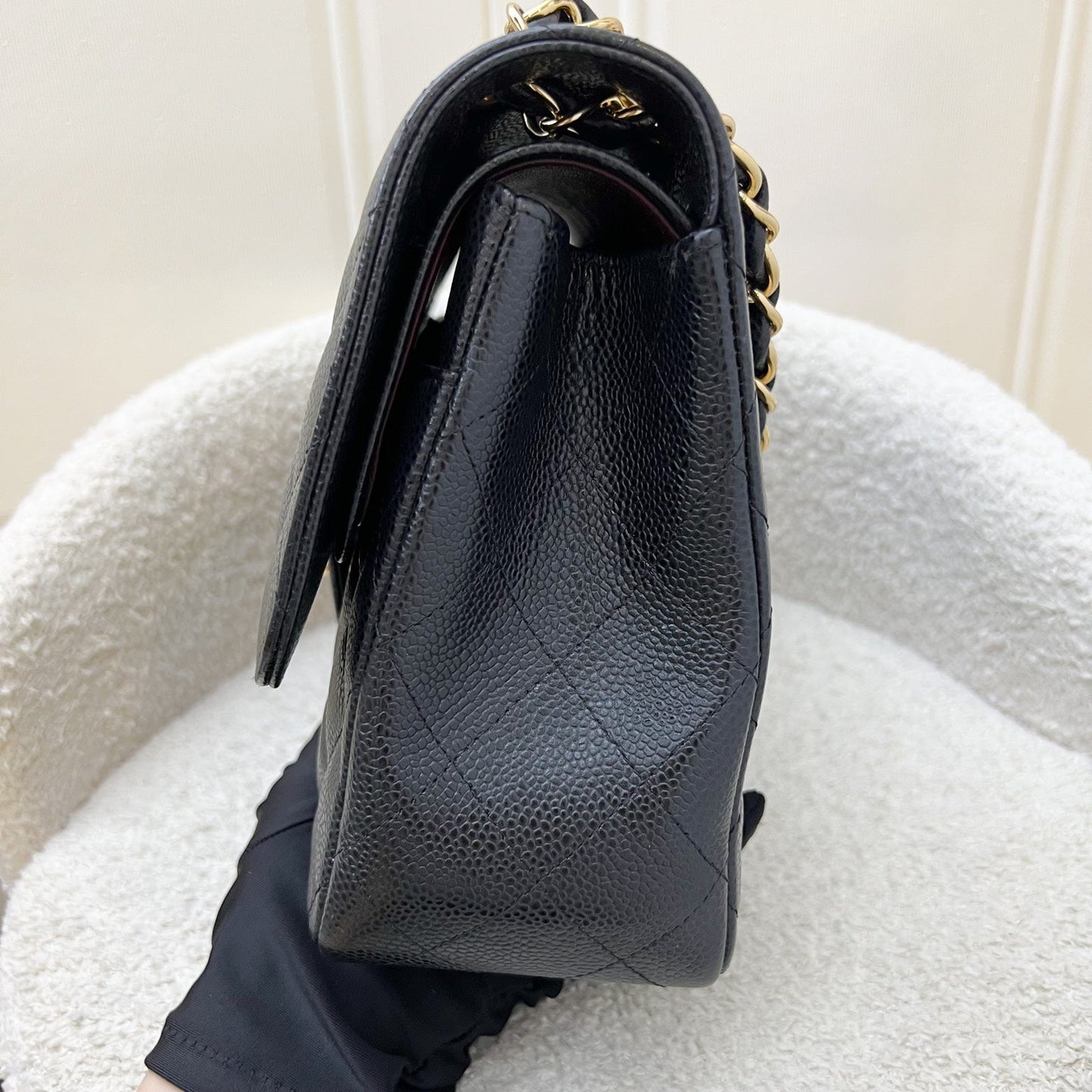 Chanel Jumbo Classic Flap DF in Black Caviar and GHW (Model: ) Accessory