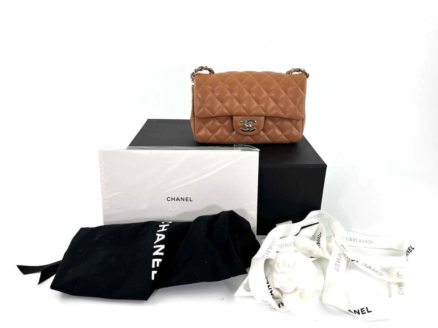 Chanel Caramel Brown 2022 Rectangular Mini Flap Accessory