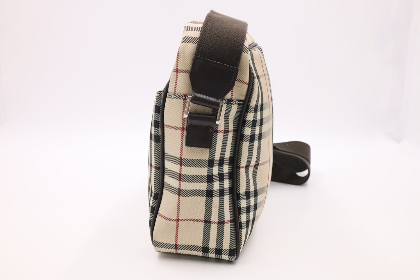 Burberry Messenger Bag In Check Canvas Beige