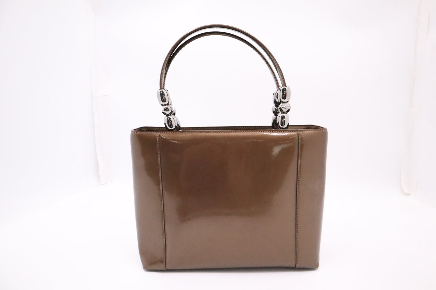 Dior Malice Shoulder Bag In Patent Leather Brown