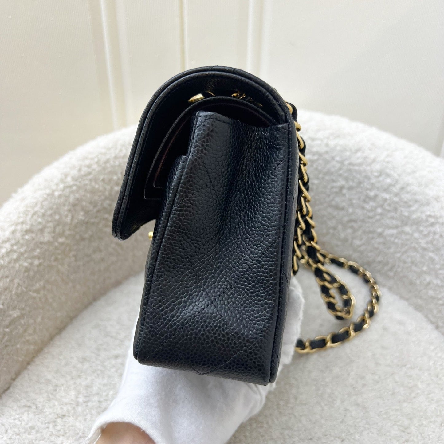 Small Classic Flap CF in Black Caviar and GHW Accessory Classic