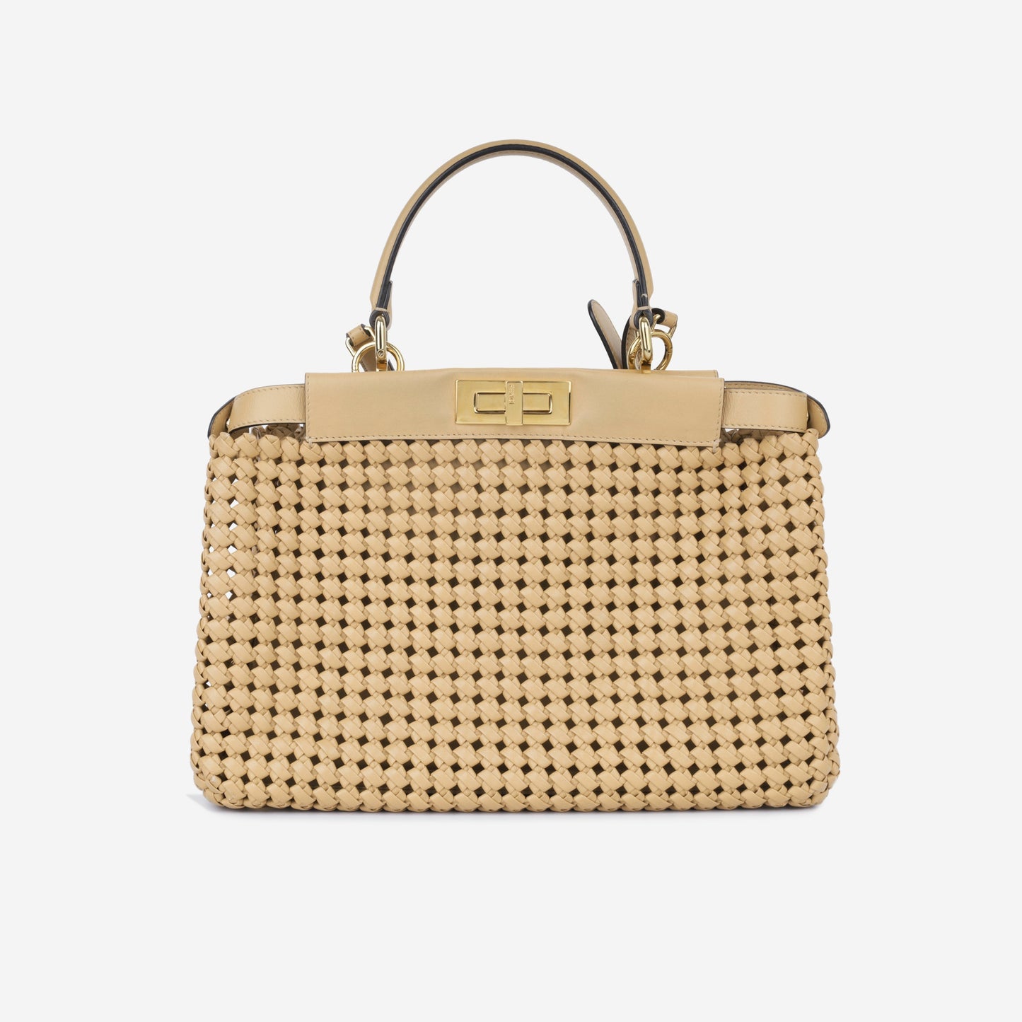 Fendi Peekaboo Tote Bag Medium Woven Calfskin Ghw