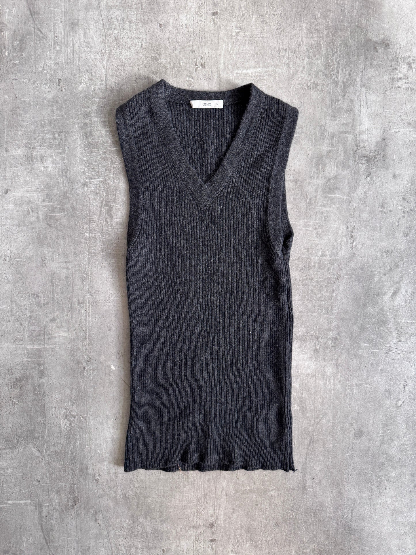 Prada Handbag Grey Cashmere Sweater Vest Gray Small