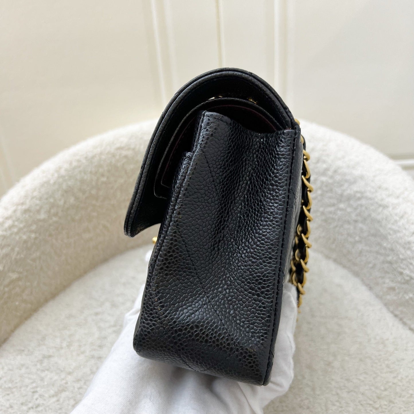 Chanel Small Classic Flap CF in Black Caviar and GHW (Model: ) Accessory