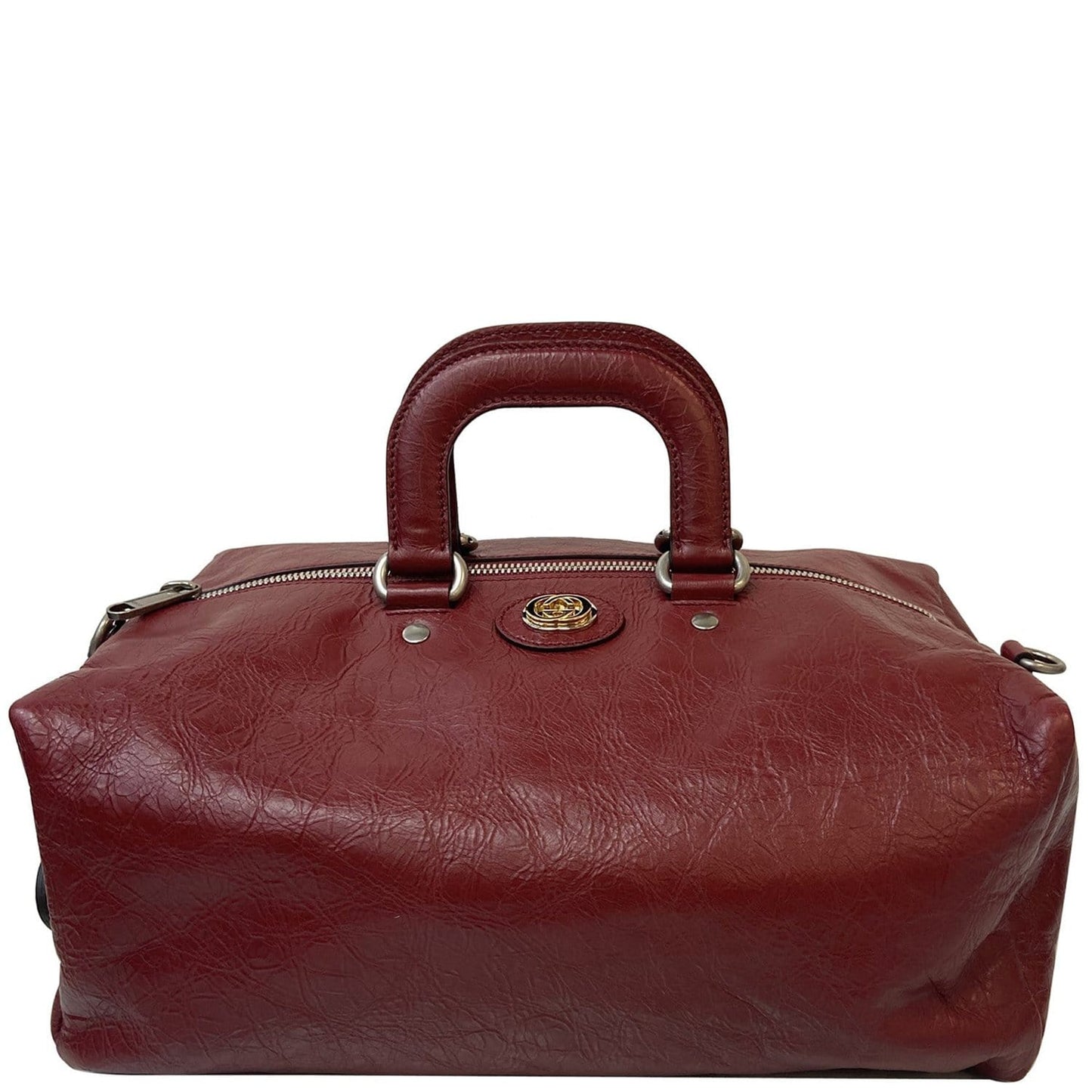 Gucci Soft Backpack Calfskin Duffle Bag Off Leather Red