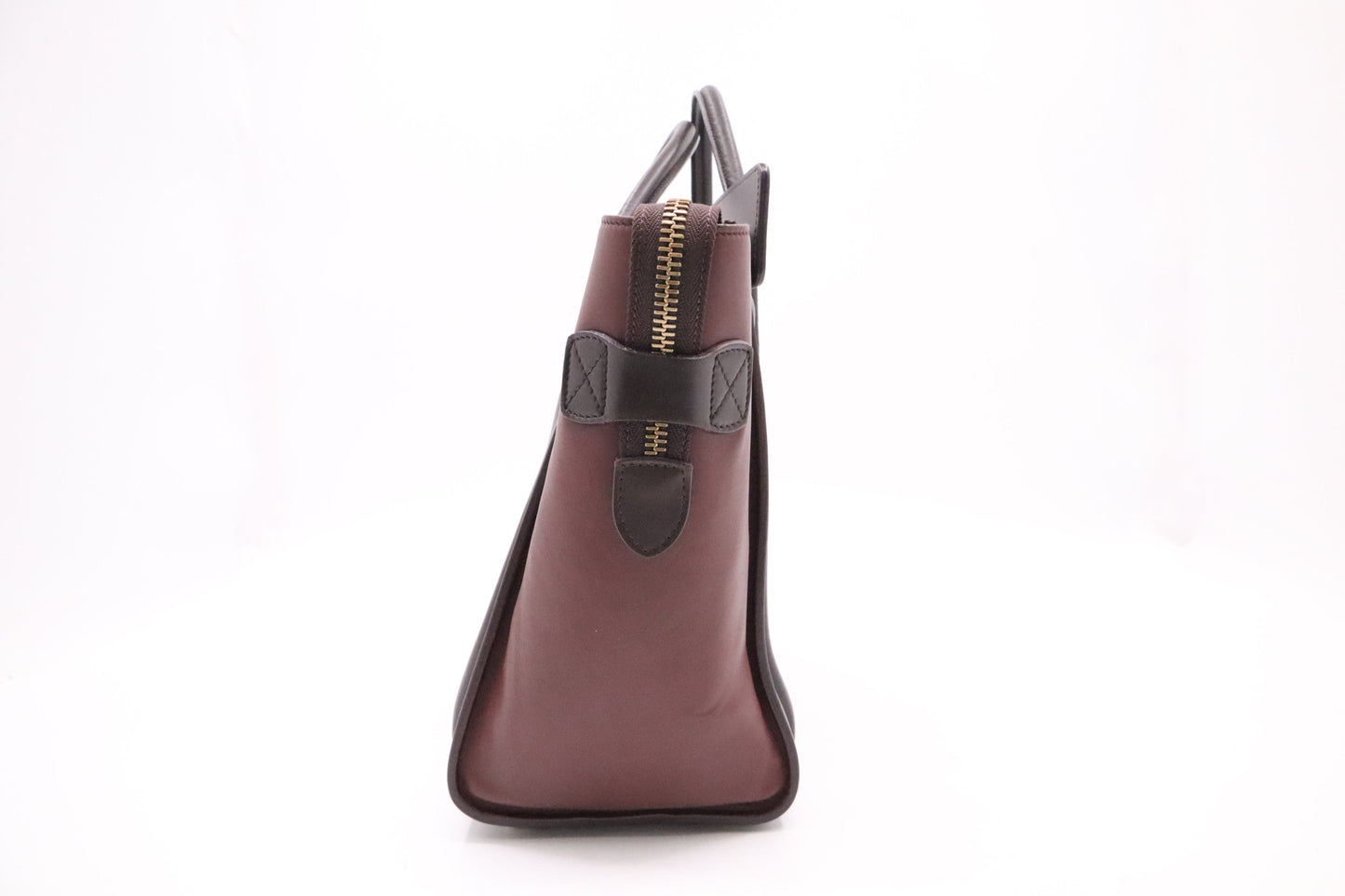 Celine Micro Luggage In And Handbag Leather Brown Travel Bag