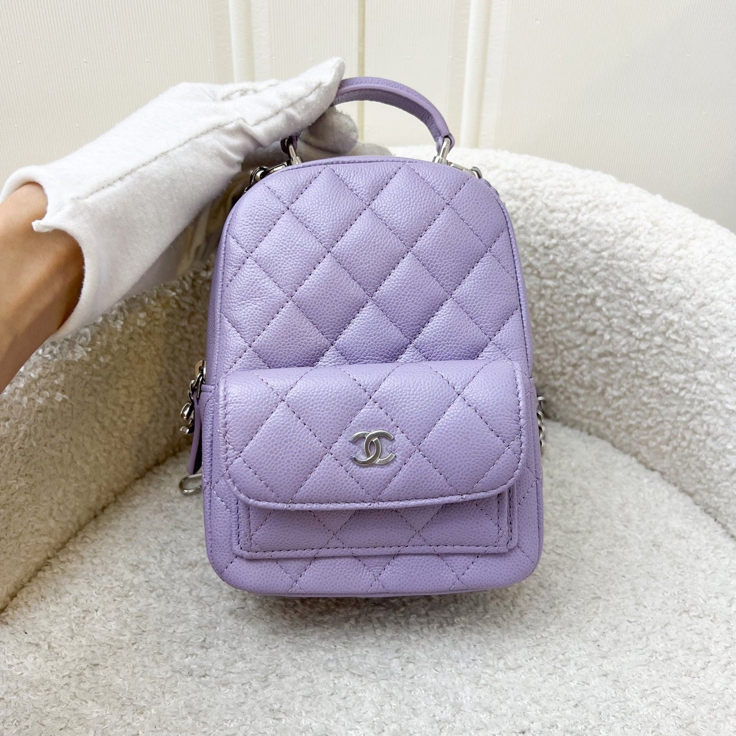 Chanel Mini Backpack in Lilac Caviar and SHW