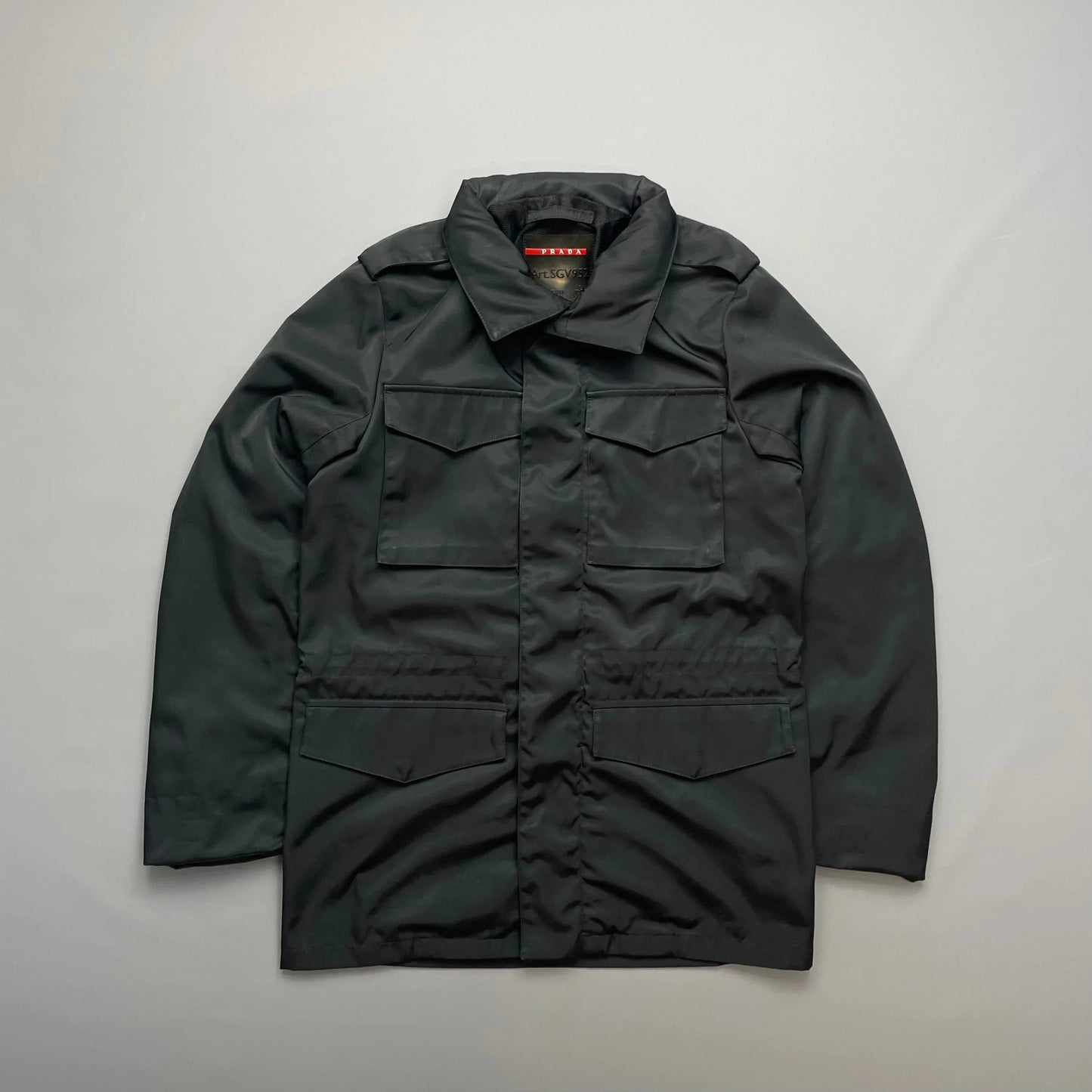 Prada Handbag Sport Multi-Pocket Field Jacket w Concealed Hood Black