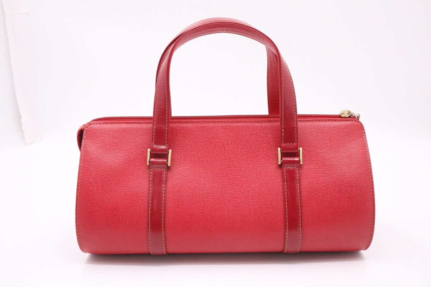 Burberry Round Handbag In Leather Red Travel Bag