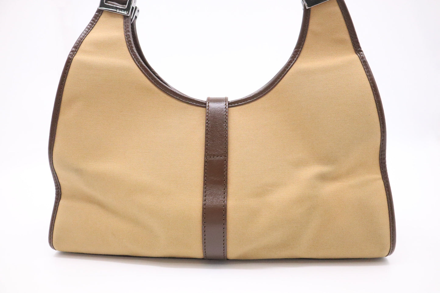Gucci Jackie Canvas Tan Shoulder Bag