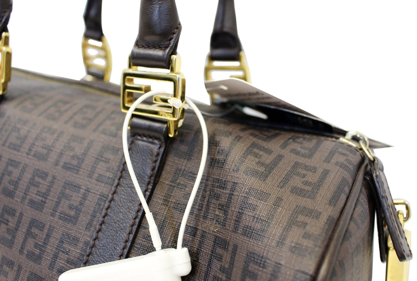 Fendi Zucchino Spalmati Forever Bauletto Boston Bag Canvas Travel Bag
