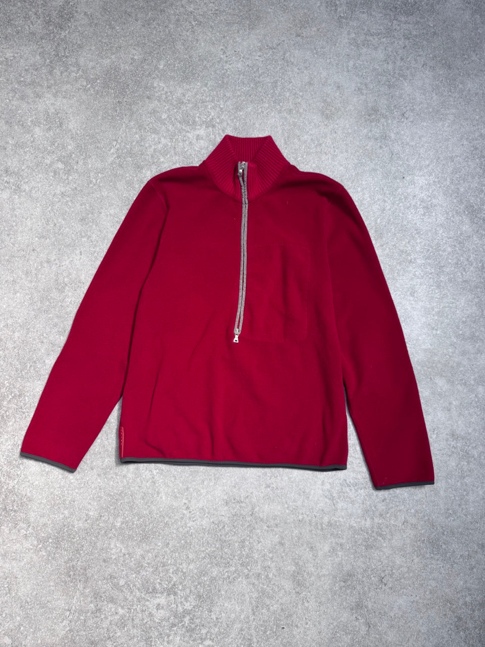 Prada Handbag Sport Quarter Fleece Red Medium Zip
