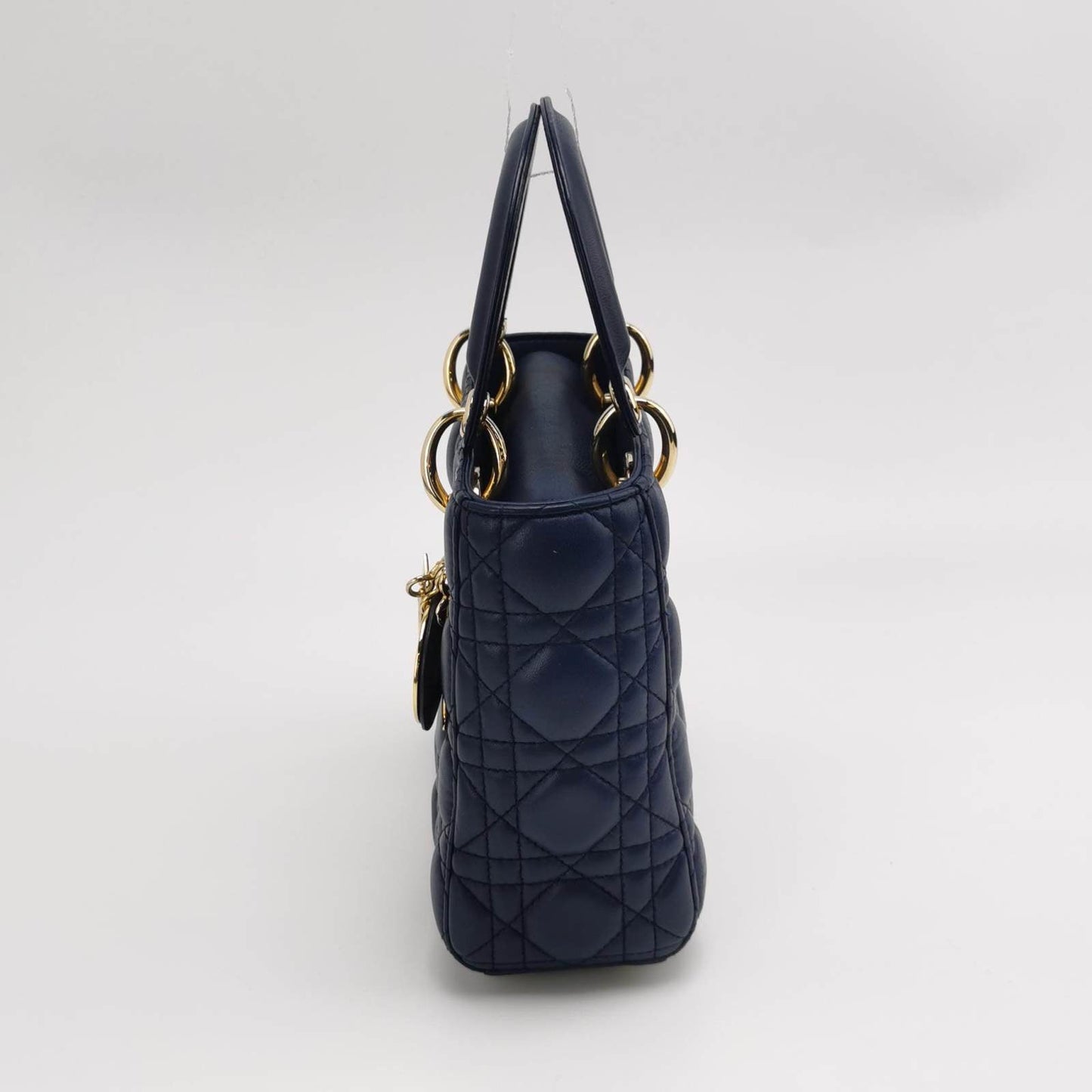 Dior Lady My Abc Navy Lambskin Cannage Handbag Leather Small Travel Bag