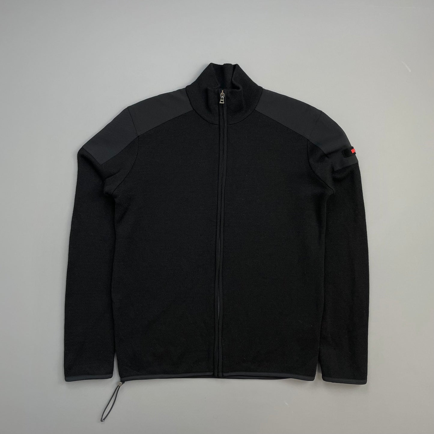 Prada Handbag Sport Wool & Panelled Knit Jacket Nylon Black