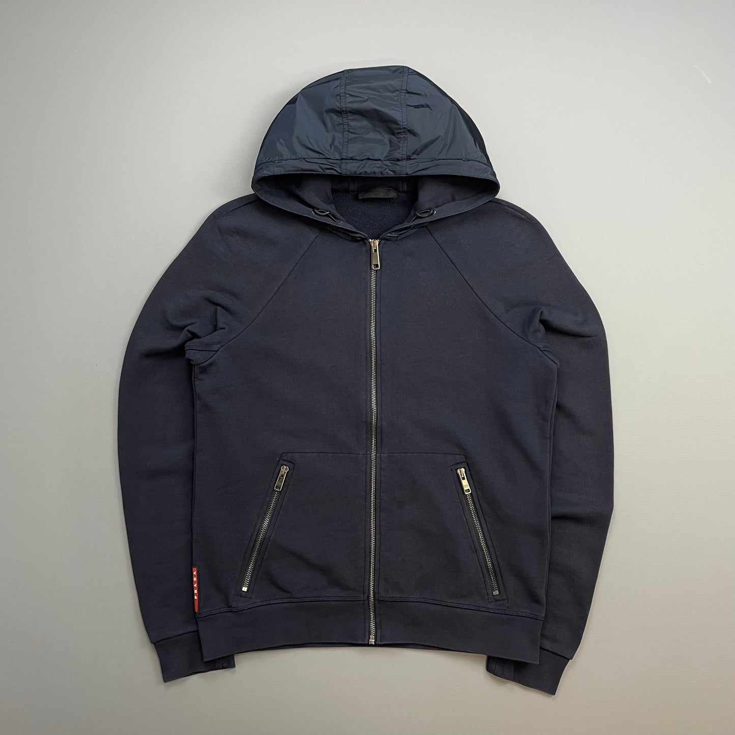Prada Handbag Sport Hood -Through Hoodie 2 Nylon Navy Zip