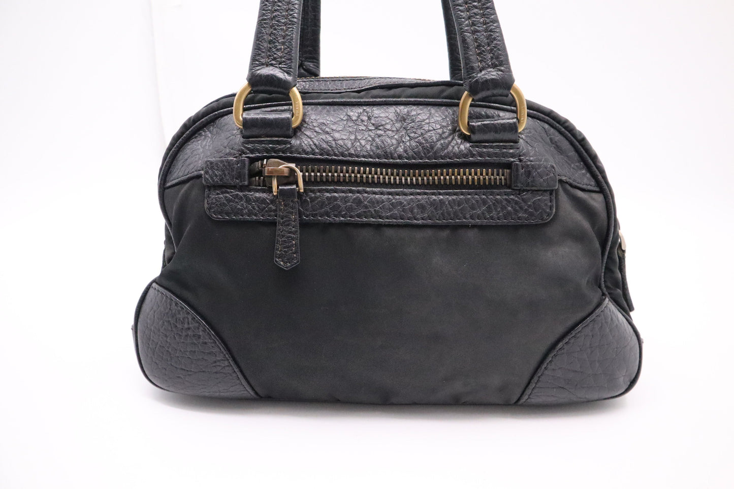 Prada Handbag In And Leather Nylon Travel Bag