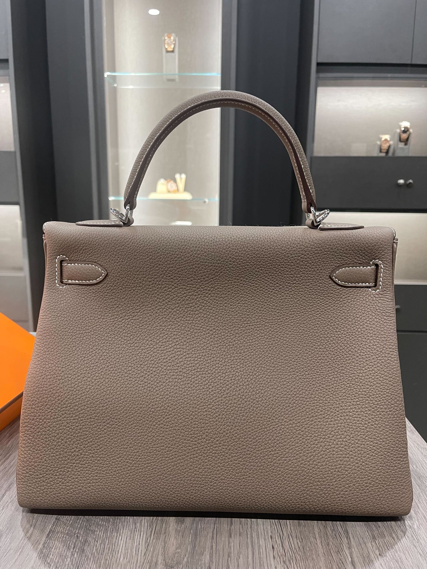 Gucci Hermes Kelly Togo Calfskin Retourne Etoupe Handbag Travel Bag