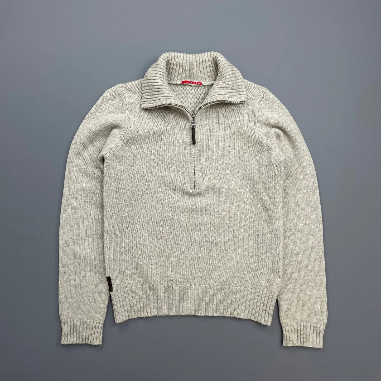 Prada Handbag Sport Grey - Patch Half- Wool Knit Leather Suede Gray