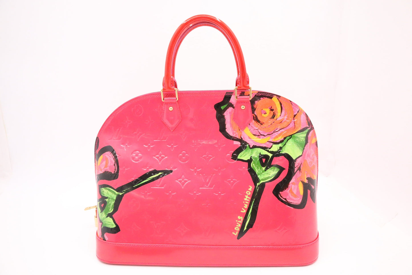 Louis Vuitton x Stephen Spro Alma Roses Pink GM Leather Vernis Handbag