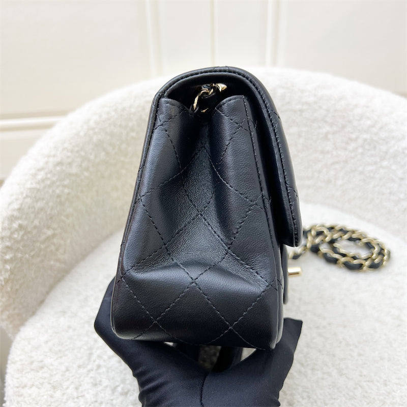 Classic Square Mini Flap in Black Lambskin and LGHW (Model: ) Accessory Signature