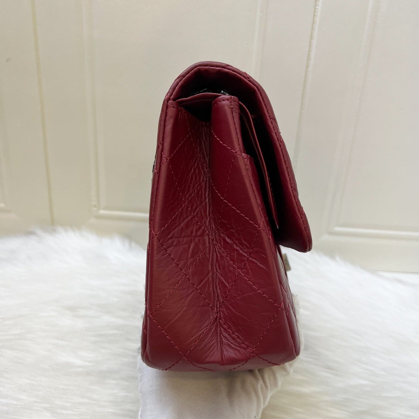 Chanel 2.55 Reissue 227 Maxi Flap in Red Distressed Calfskin and RHW Accessory