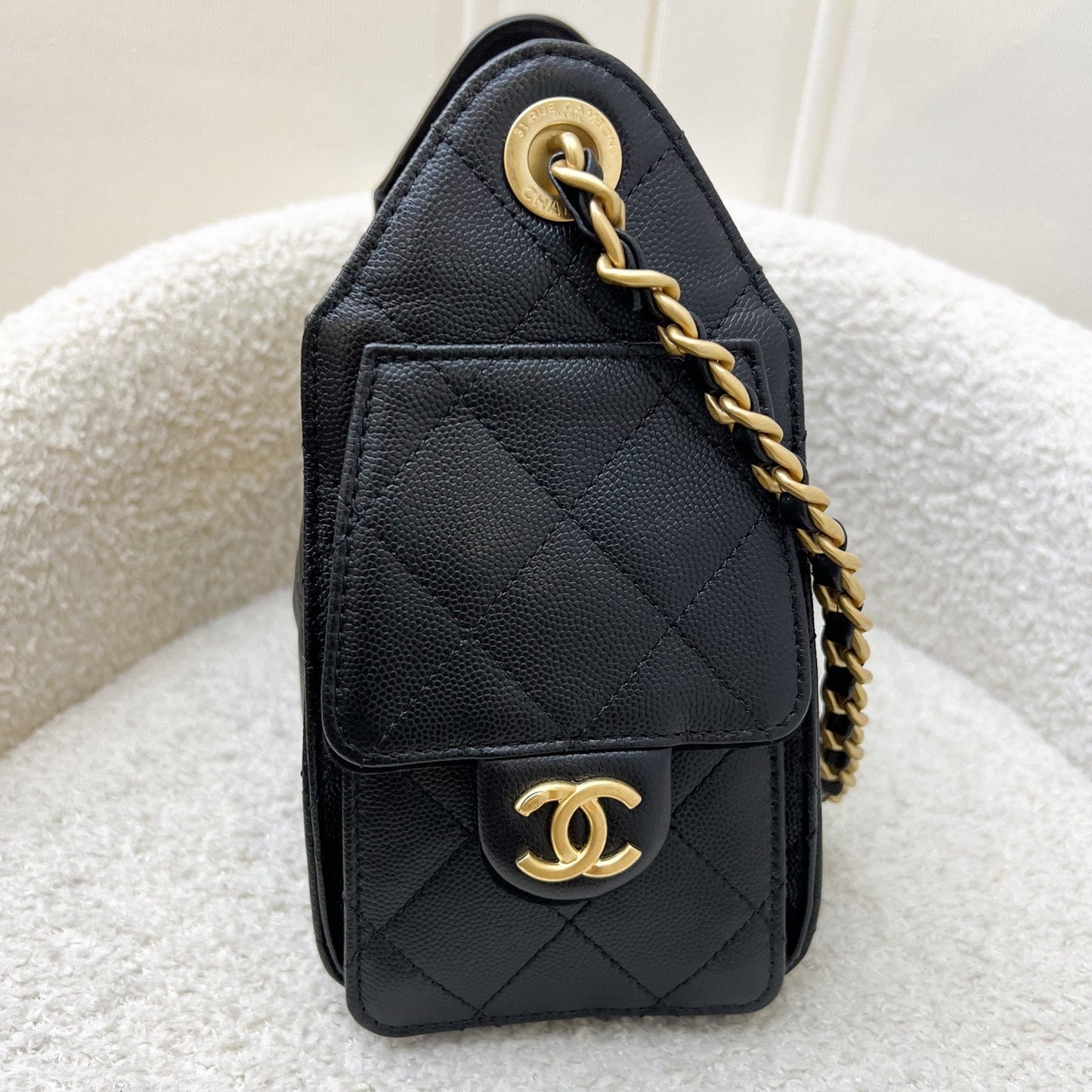 Chanel 25 Mini Hobo Bag in Black Caviar and AGHW (Model: )