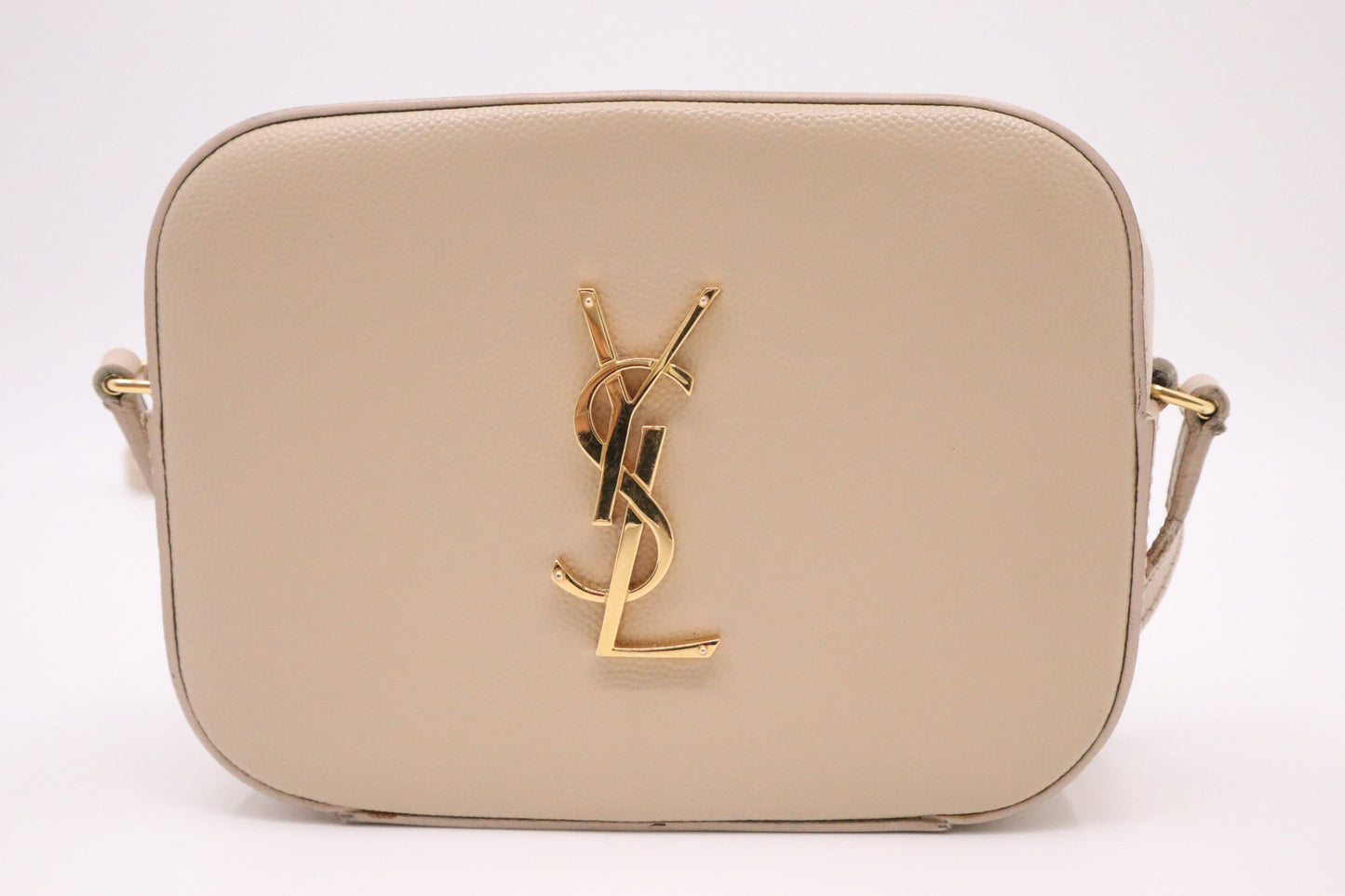 YSL Saint Laurent Crossbody Bag In Pebbled Leather Beige