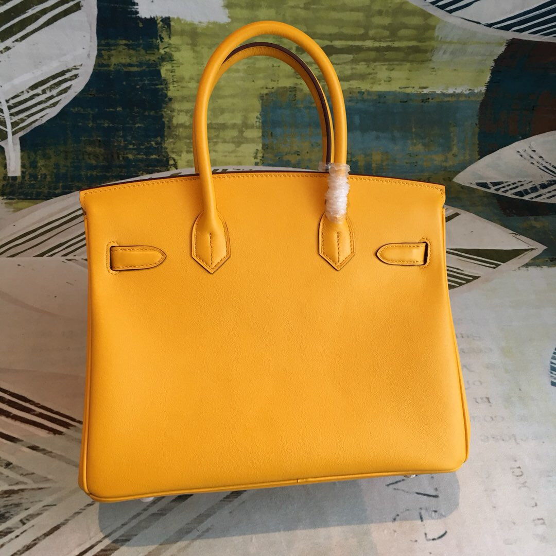 Top Quality Birkin Yellow For Women Toned Gold Travel Bag