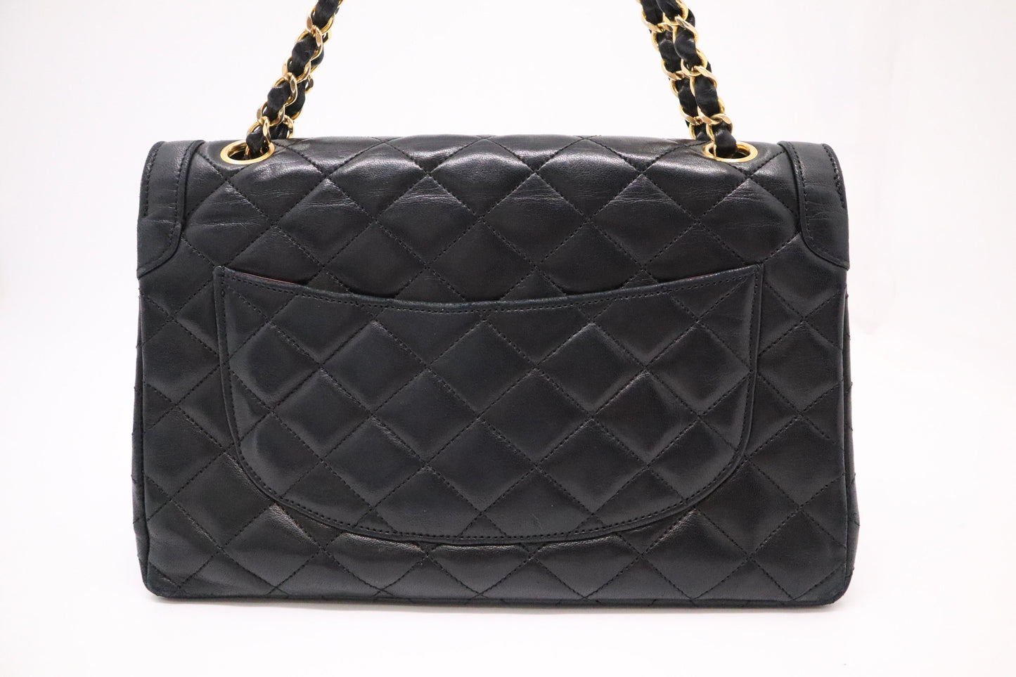 Chanel Paris Double Matelassé Black Leather Handbag
