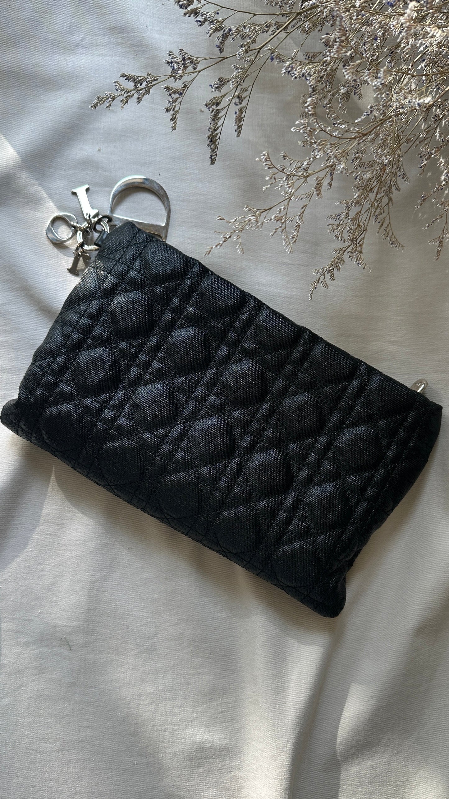 Dior Clutch Bag Panarea Cannage Clutch Black