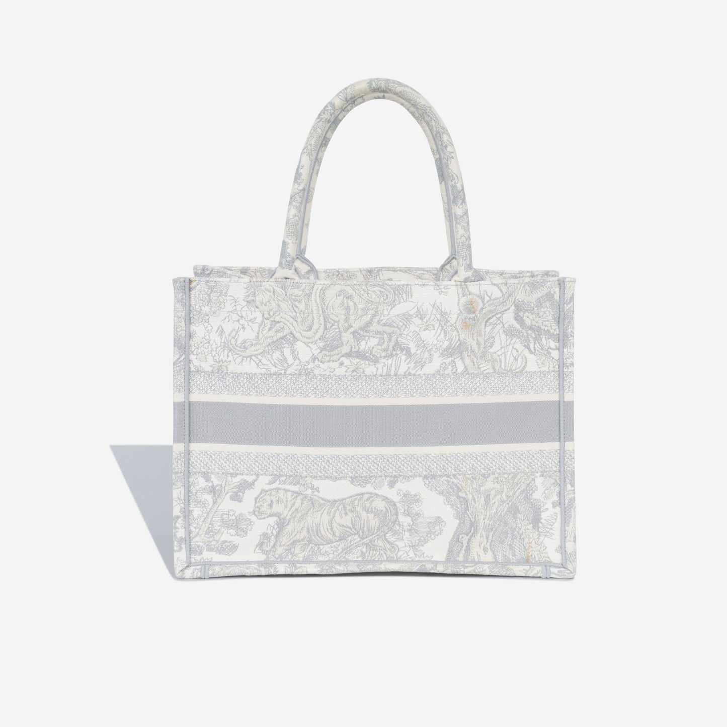 Dior Christian Book Tote Grey Toile Du Jouy Gray Small Tote Bag