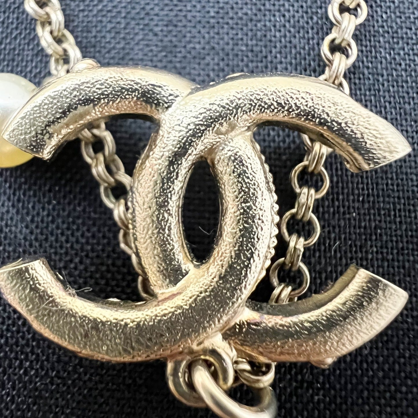 Chanel CC Logo Necklace with Pink and White Crystals in AGHW