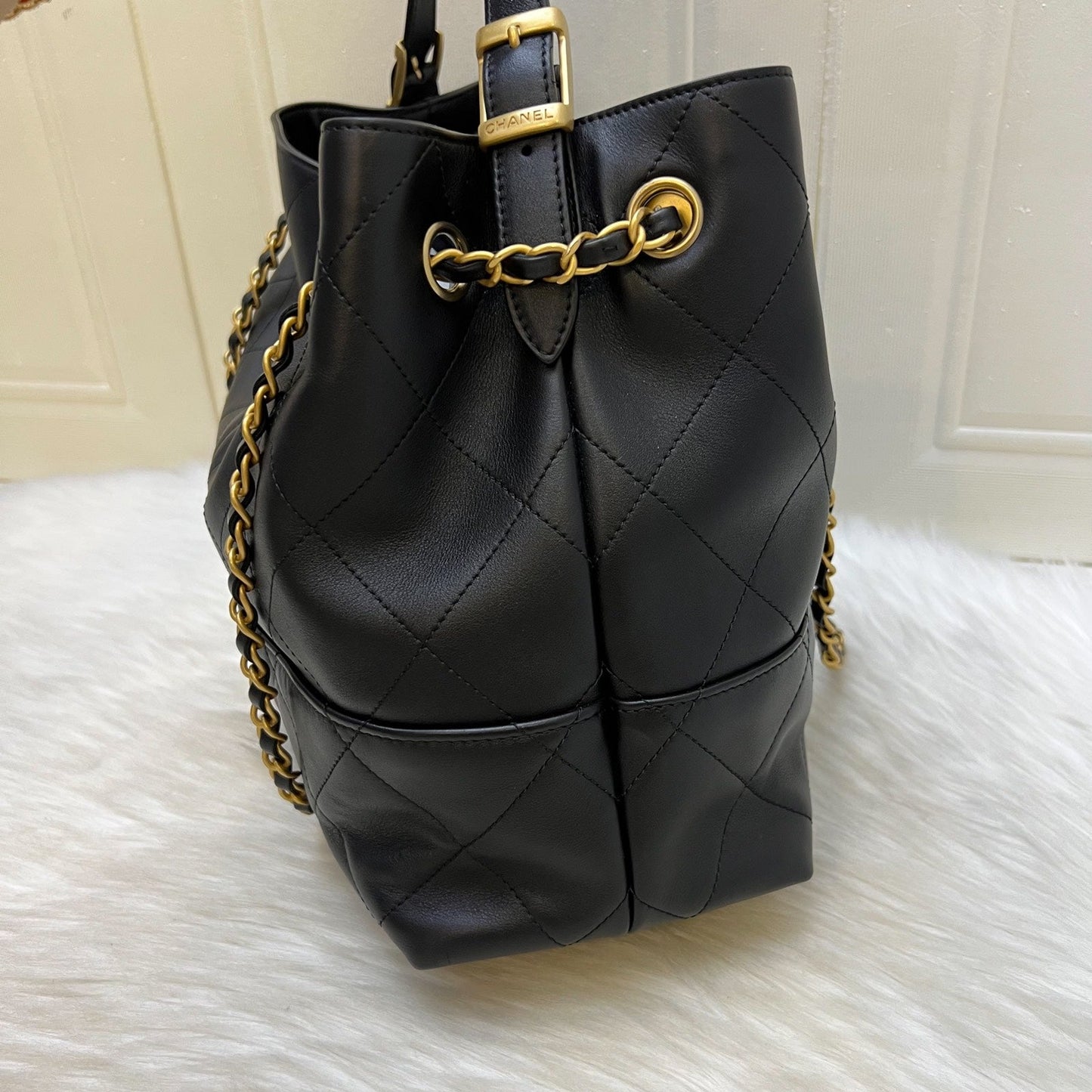 Chanel Tote / Shopping Bag in Black Leather and AGHW (Model: )
