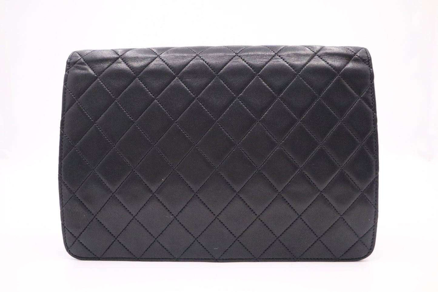 Chanel Single Flap Mattelassé Black Leather Handbag