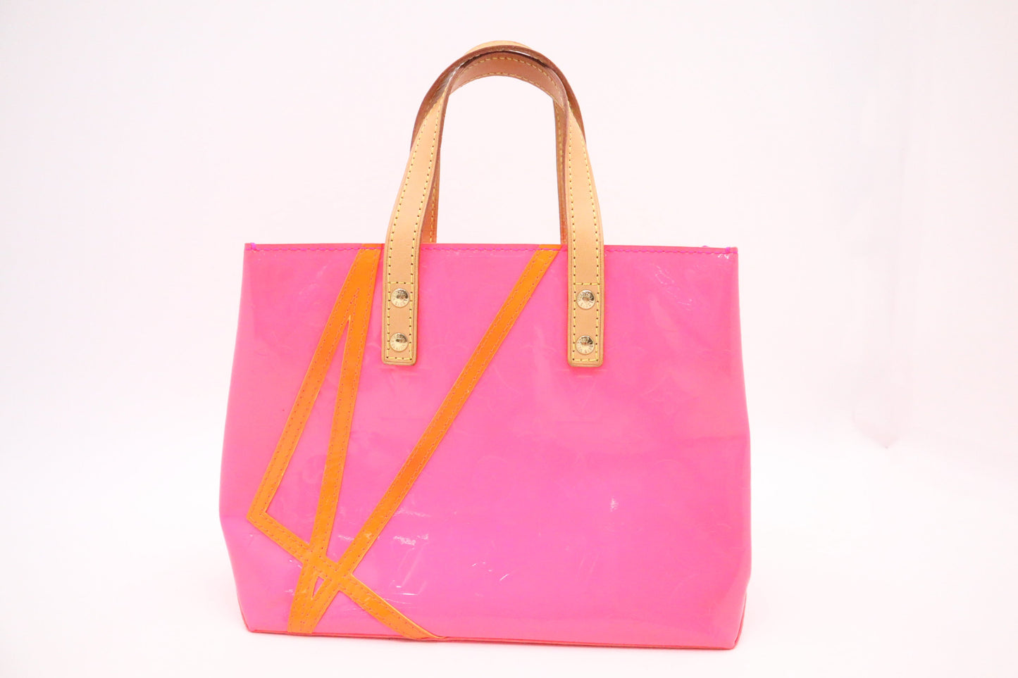 Louis Vuitton x Robert Wilson Reade & Pink Orange PM Leather Vernis Handbag