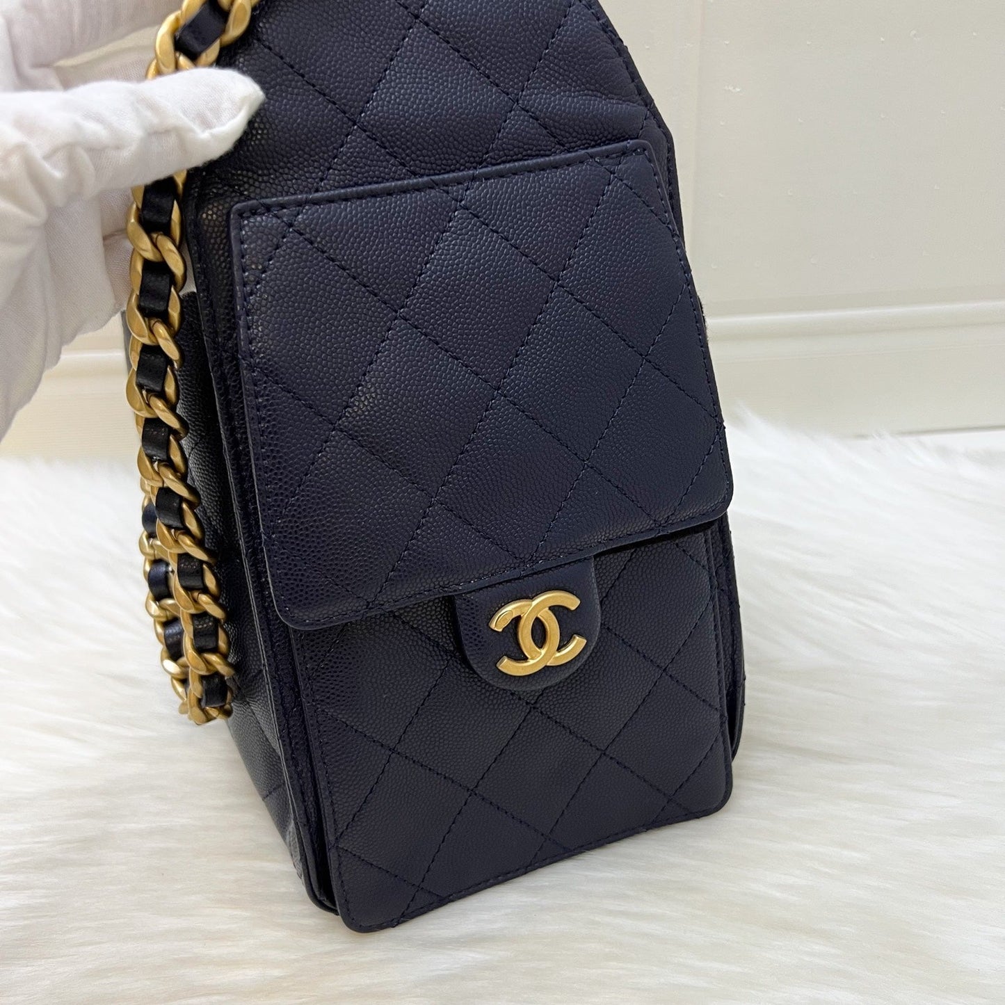 Chanel 25 Small Hobo Bag in Navy Caviar and AGHW (Model: )