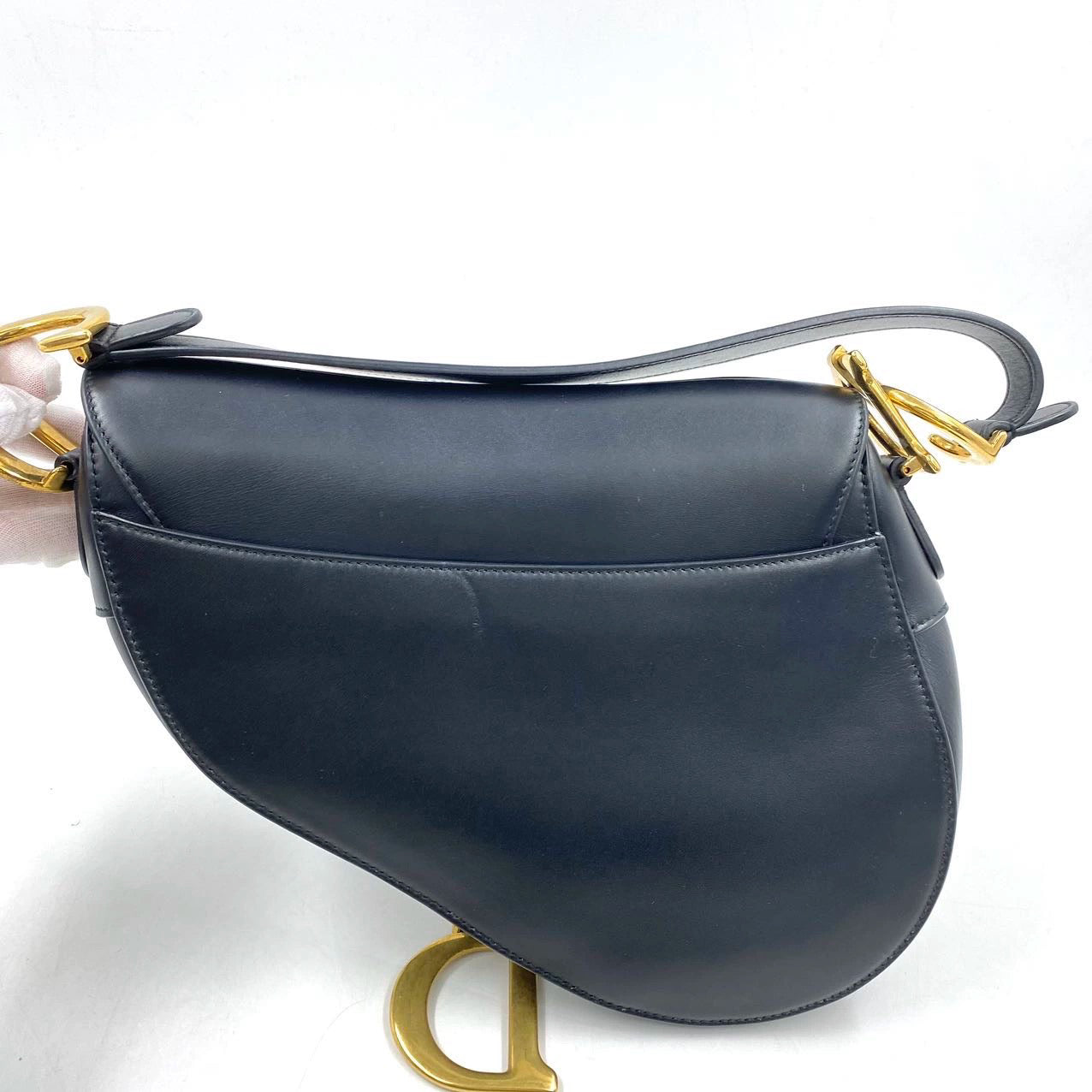 Dior Saddle Smooth Handbag Leather Black Travel Bag