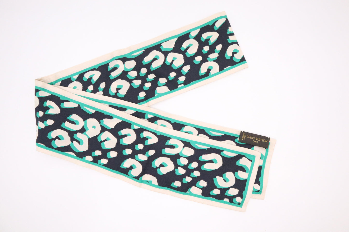 Louis Vuitton x Stephen Spro Bandeau Turquoise Leopard Handbag