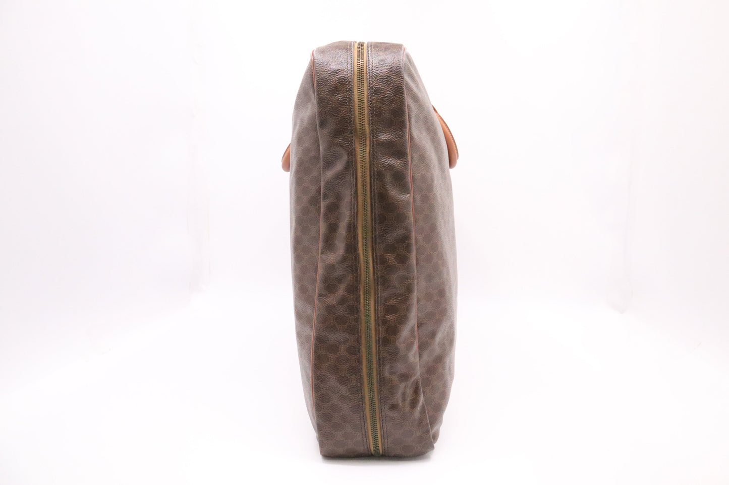 Celine Travel Bag In Macadam Canvas Brown