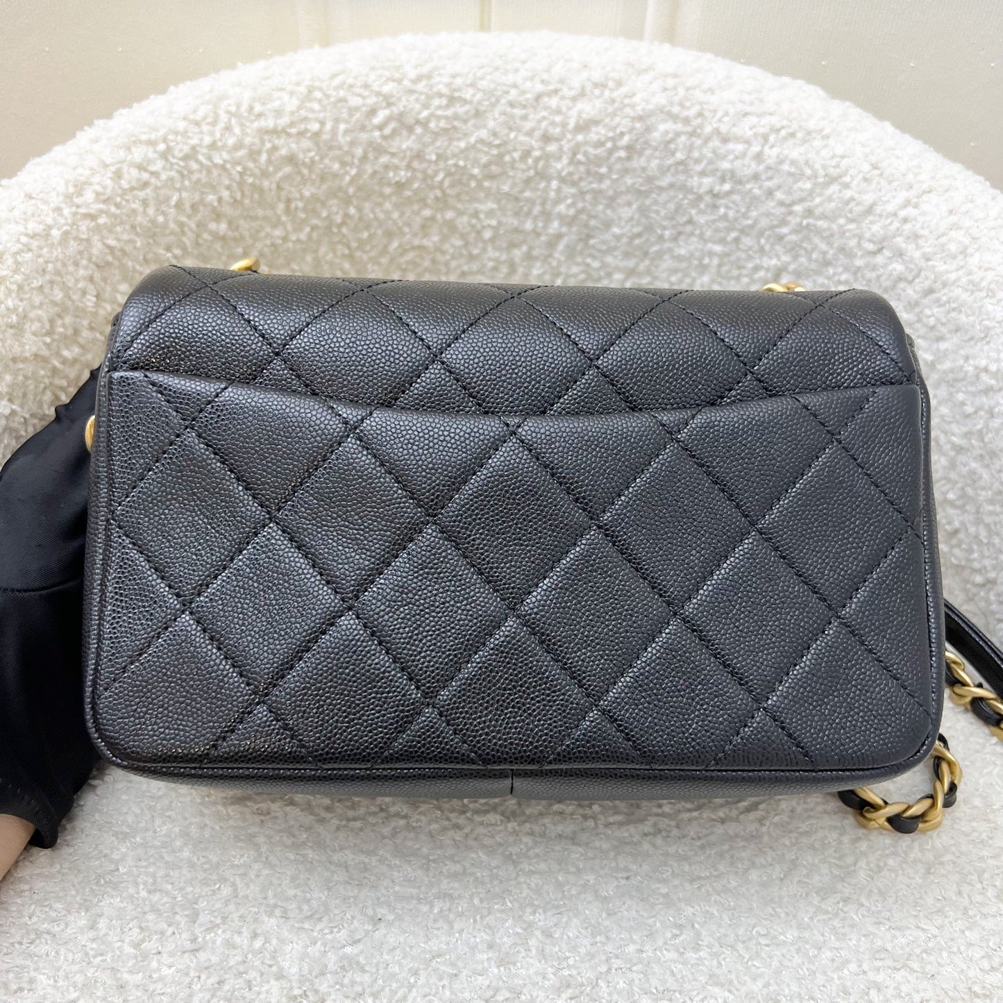 Chanel Seasonal Full Flap Bag in Black Caviar and AGHW (Model: )