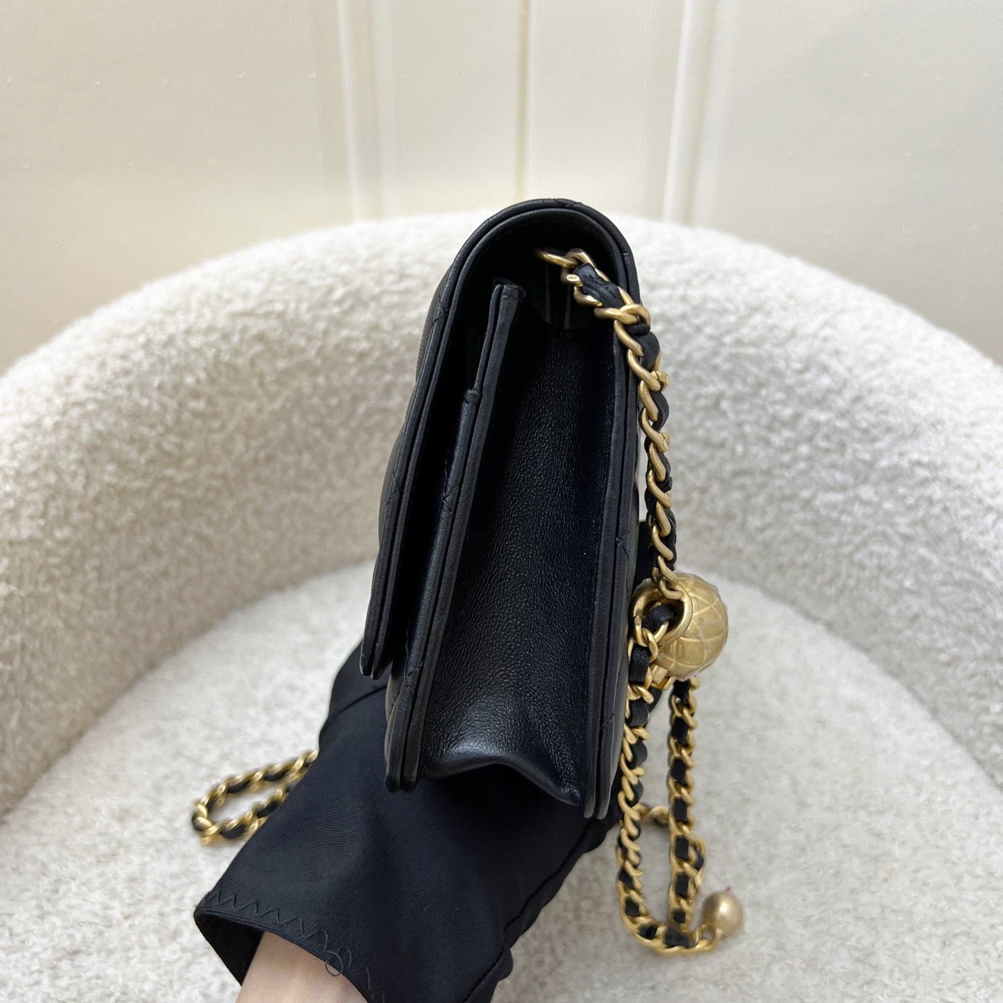 Chanel Pearl Crush Wallet on Chain WOC in Black Lambskin and AGHW (Model: ) Bag