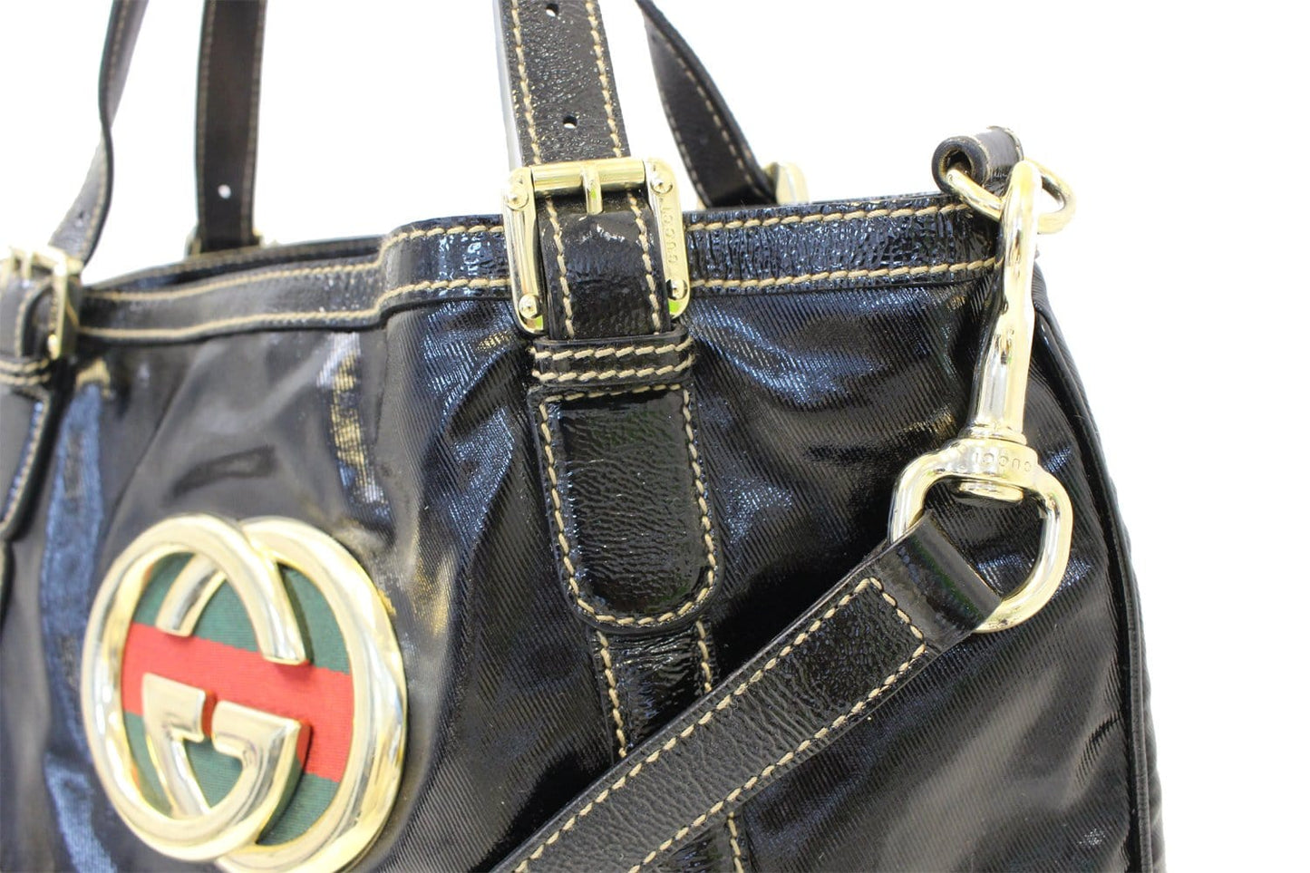 Gucci Britt Hobo Bag Leather Black Travel Bag