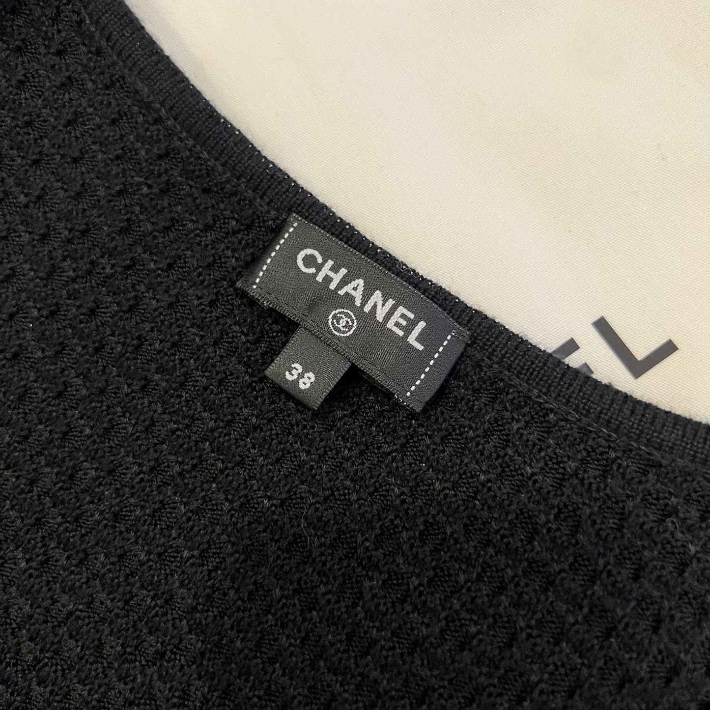 Chanel Cape Cardigan in Black Viscose and Cashmere Sz 38 (Model: ) Apparel