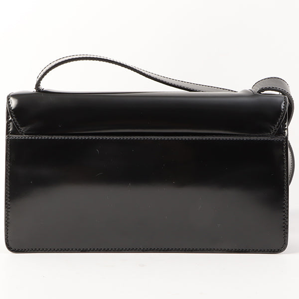 Prada Shoulder Bag Patent Black Logo
